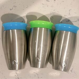Munchkin Miracle 360 Stainless Steel Sippy Cup 10 Oz Pack of 3 (Like New)